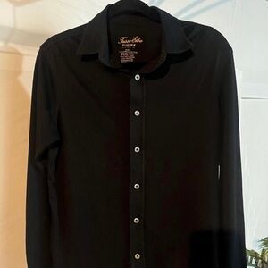 Tasso Elba Supima Cotton Luxury Long-sleeve Button Down Black